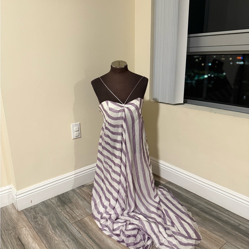 Emporio Armani Red and White Sleeveless Sundress